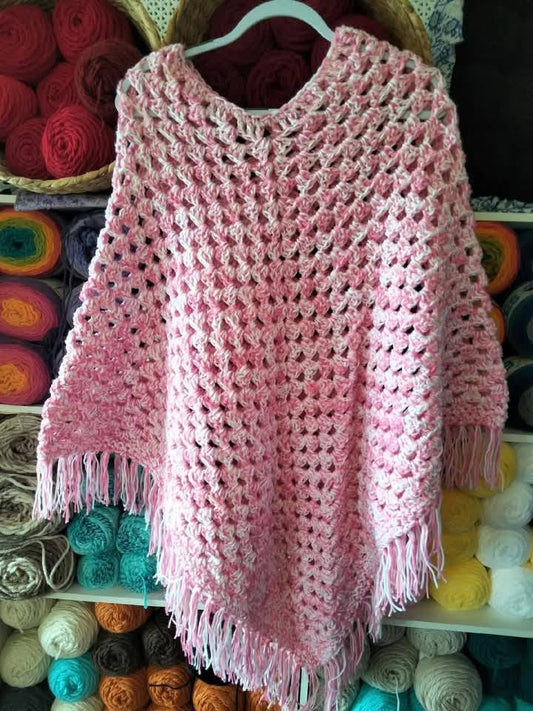 Carmah Designs Granny Hugs Poncho,  Pink Free Size