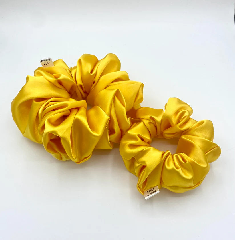 Made By Lyss Satin Scrunchie,  Yellow Large