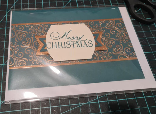 In The Groove Papercrafting Peacock & Bronze Christmas Card