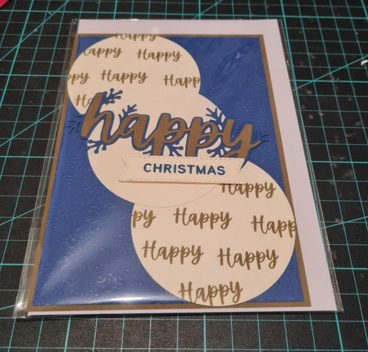 In The Groove Papercrafting Brown & Blue Christmas Card