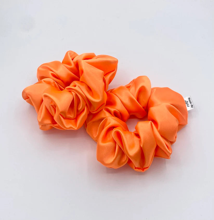 Made By Lyss Satin Scrunchie,  Orange Large