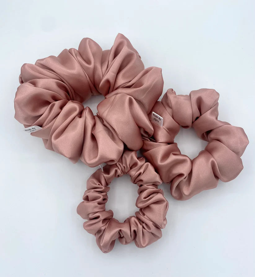Made By Lyss Satin Scrunchie,  Dusty Pink Large