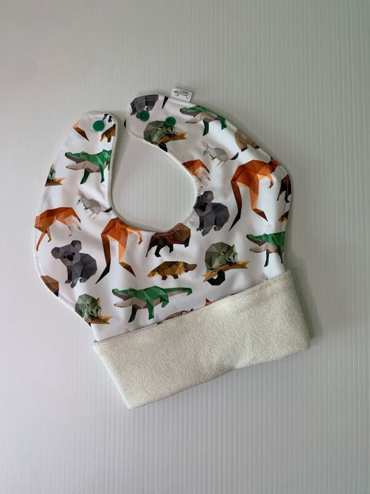 Charlie Rose Handcrafted Food Catcher Bib Australian Animals,   6-12 months