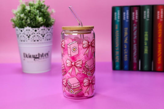 Daughter of My Mum Glass Tumblers - Books & Bows