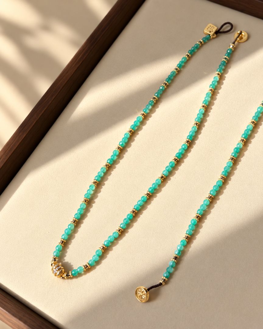LumaKnot Handmade Amazonite Necklace & Bracelet Set,   One Size
