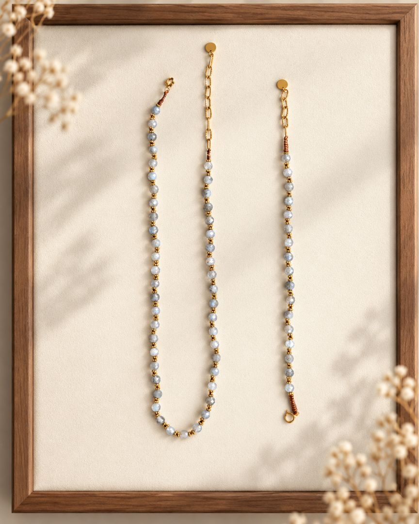 LumaKnot Handmade Moonstone Necklace,   One Size