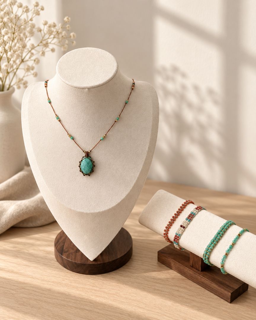 LumaKnot Amazonite Woven Pendant Necklace,   One Size