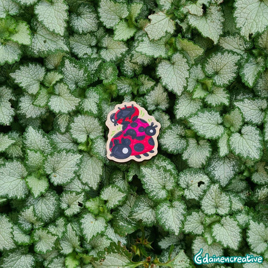 Dainen Creative Ladybugs Wooden Magnet,   38 x 38 mm