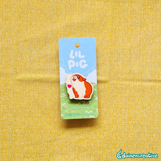 Dainen Creative Lil Pig Wooden Pin,   38 x 38 mm