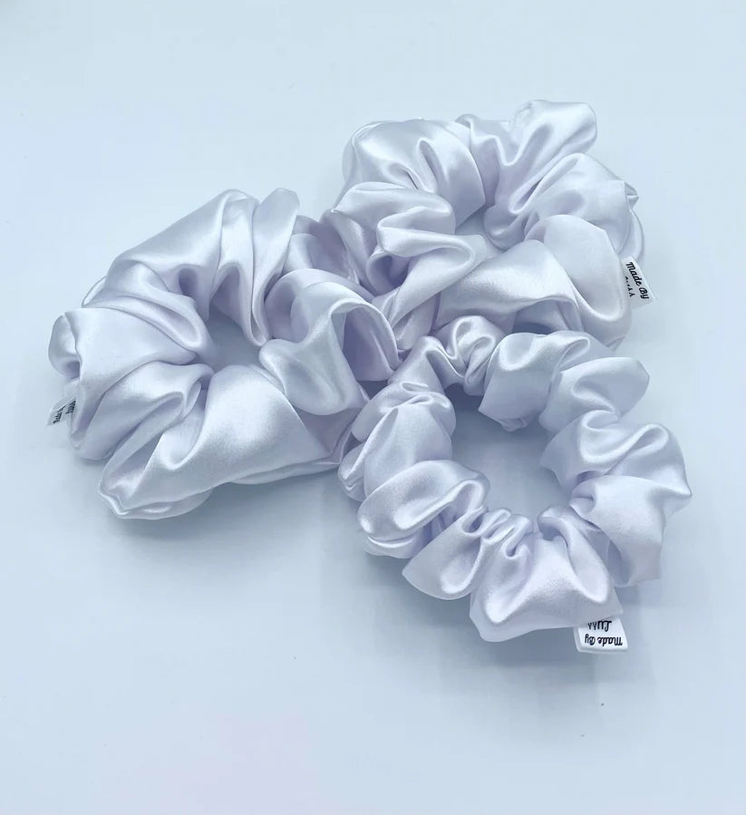 Made By Lyss Satin Scrunchie,  White XXL