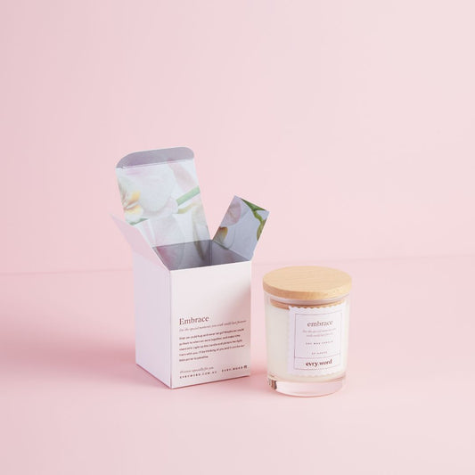 Fleur Darling Secret Message Candle,  Embrace - wine and roses