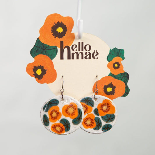 Nasturtium earrings