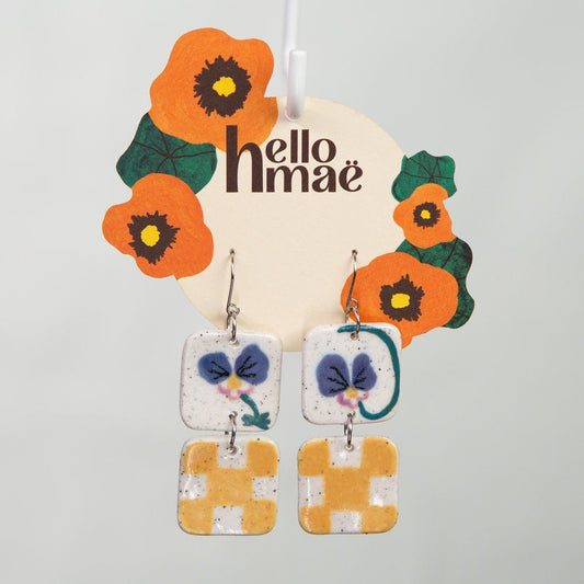 Pansy yellow check (square medium pansy)