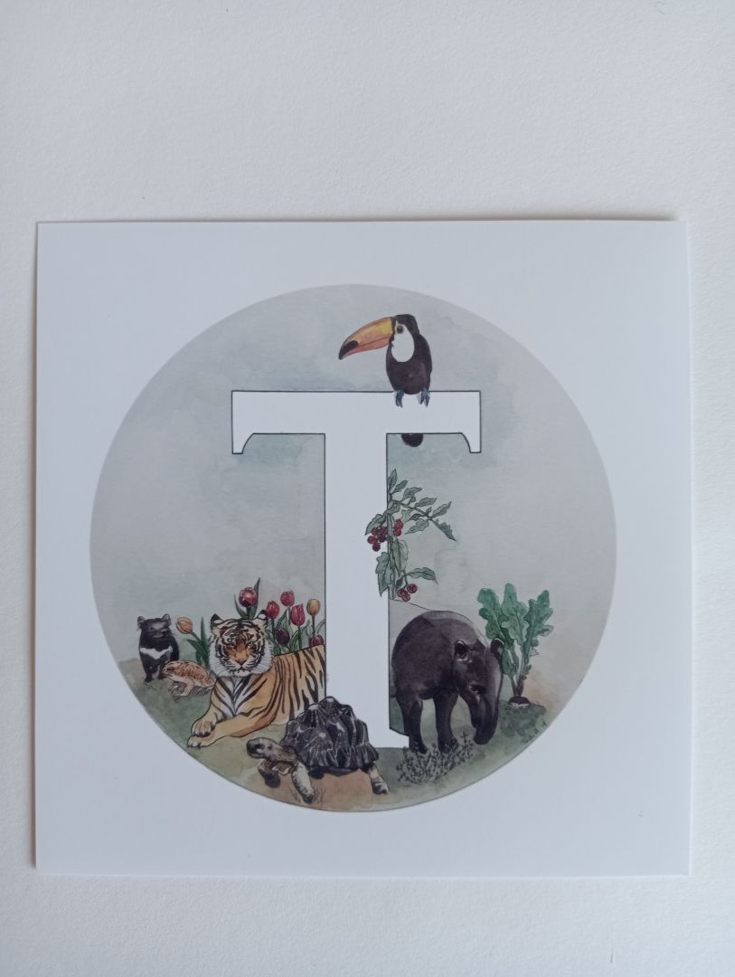 Mini print T,   12.7cm square