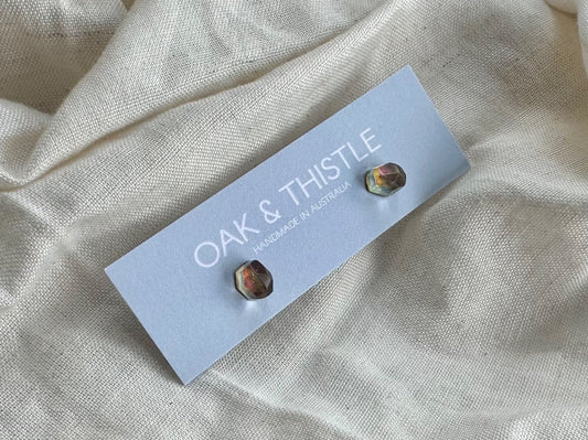 Oak & Thistle Pip Stud Earrings,  Duochrome