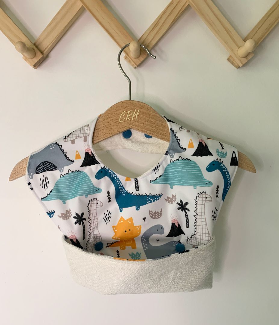 Charlie Rose Handcrafted Food Catcher Bib Dinosaur