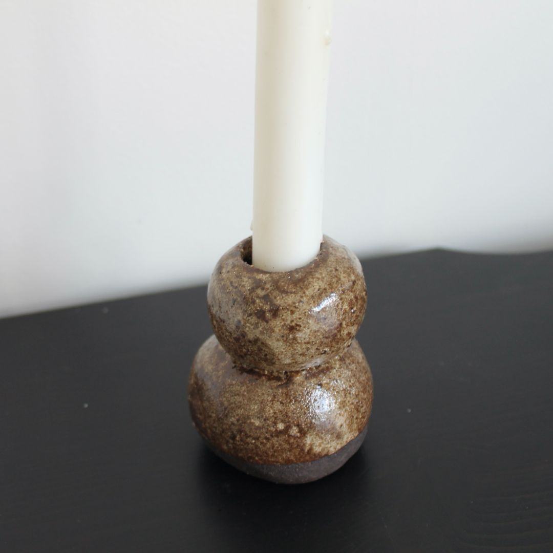 Shared Joy Ceramics Stacked Vase - small,  Brown 9cm high