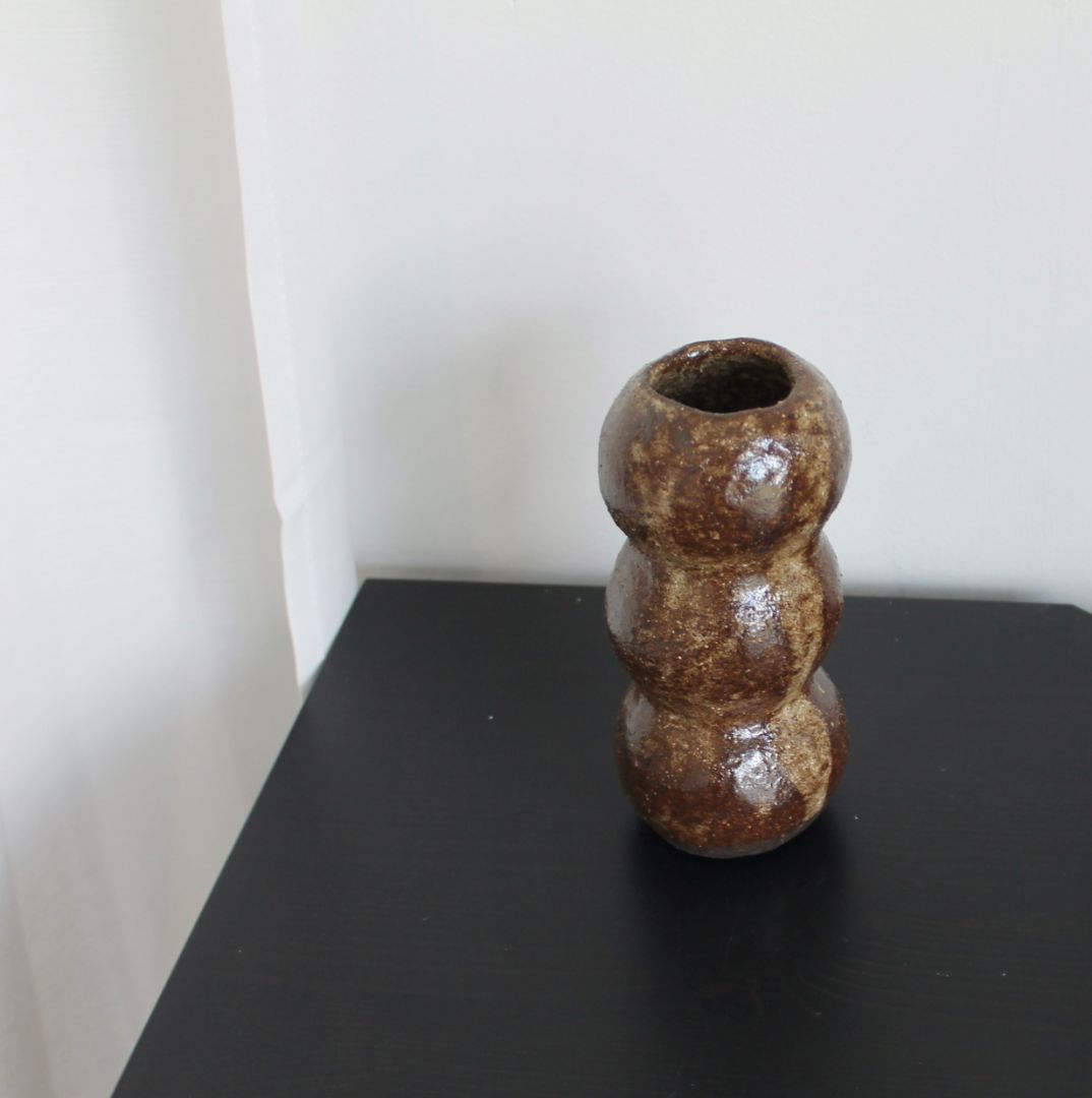 Shared Joy Ceramics Stacked Vase - large,  Brown 16cm