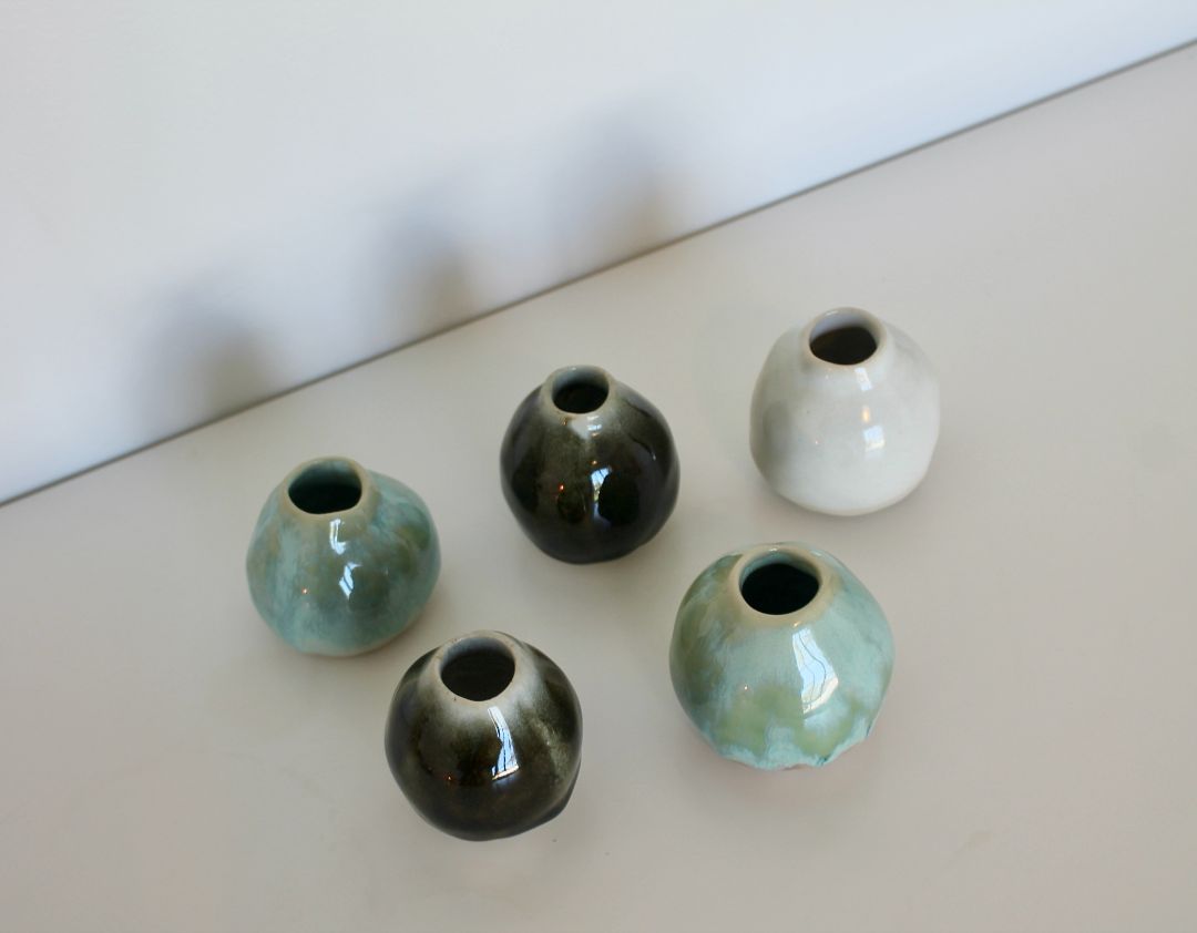 Shared Joy Ceramics Bud Vase,  White 6cm