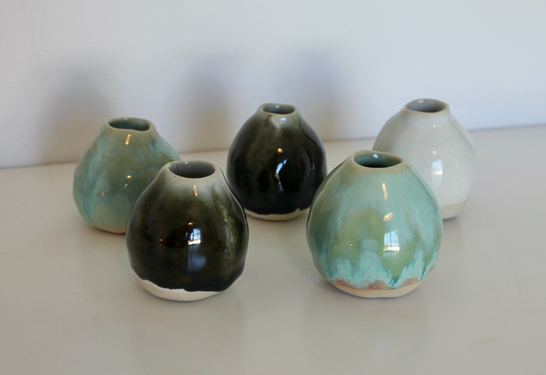 Shared Joy Ceramics Bud Vase,  Turquoise 6cm