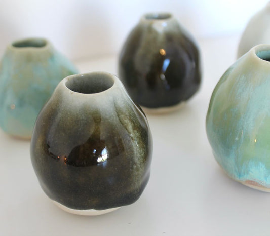 Shared Joy Ceramics Bud Vase,  Brown 6cm