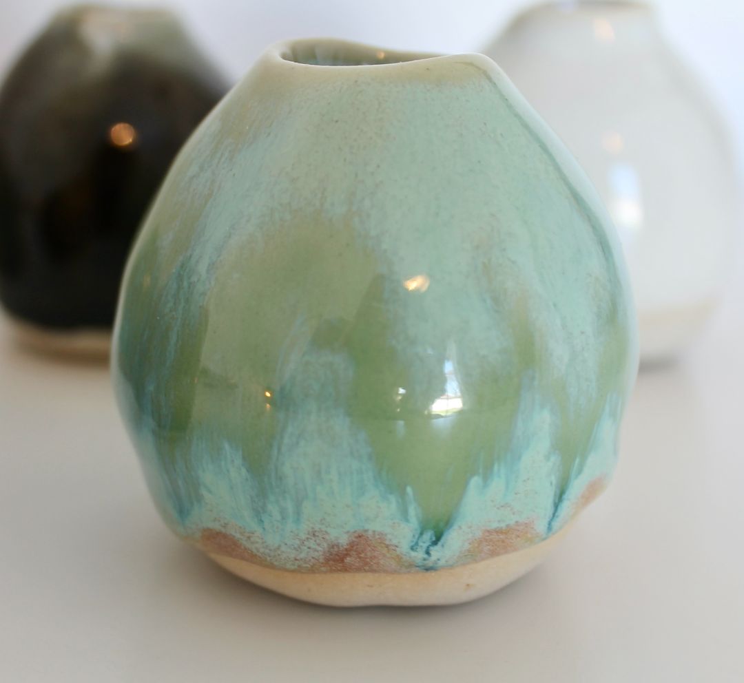 Shared Joy Ceramics Bud Vase,  Turquoise 6cm