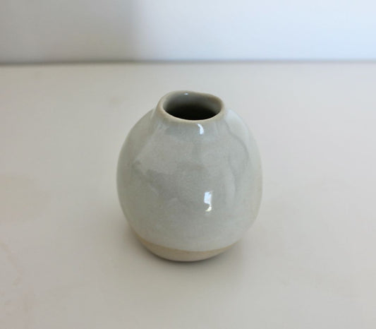 Shared Joy Ceramics Bud Vase,  White 6cm
