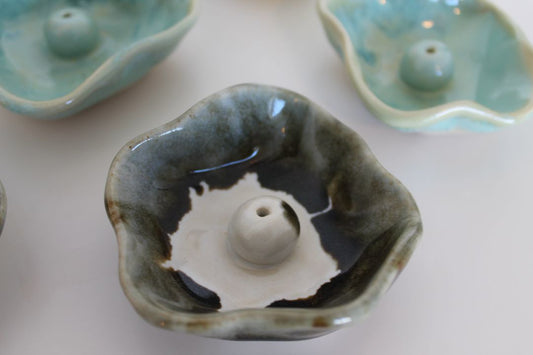 Shared Joy Ceramics Incense Dish,  Brown 6cm wide