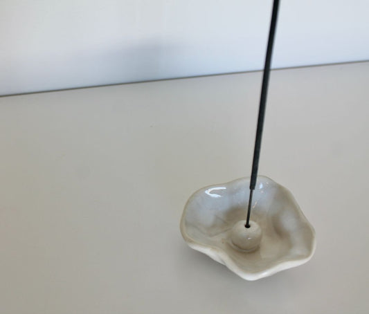 Shared Joy Ceramics Incense Dish,  White 6cm wide