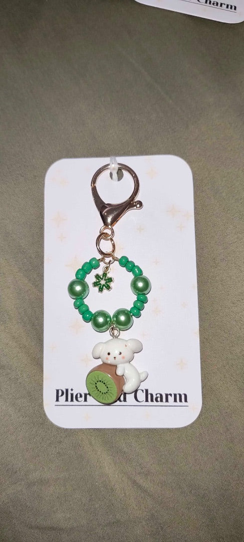 Plier and Charm Small keychain,  Green Small