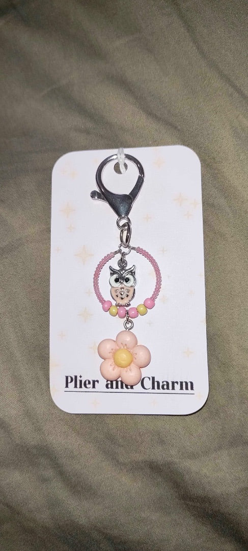 Plier and Charm Small keychain,  Pink Small