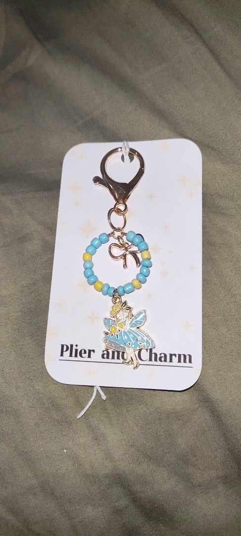 Plier and Charm Small keychain,  Blue Small