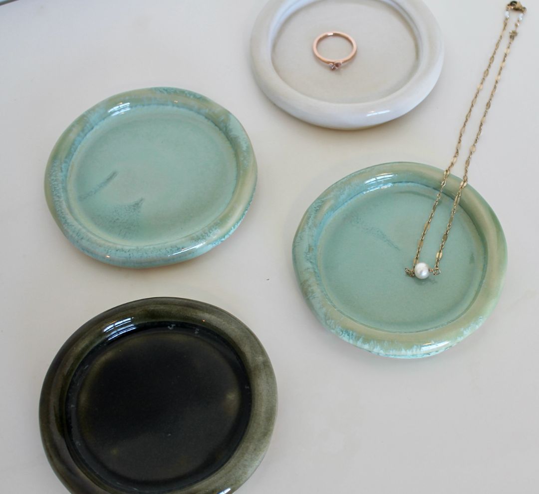 Shared Joy Ceramics Trinket Dish,  Turquoise 12cm wide