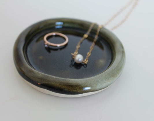 Shared Joy Ceramics Trinket Dish,  Brown 12cm wide