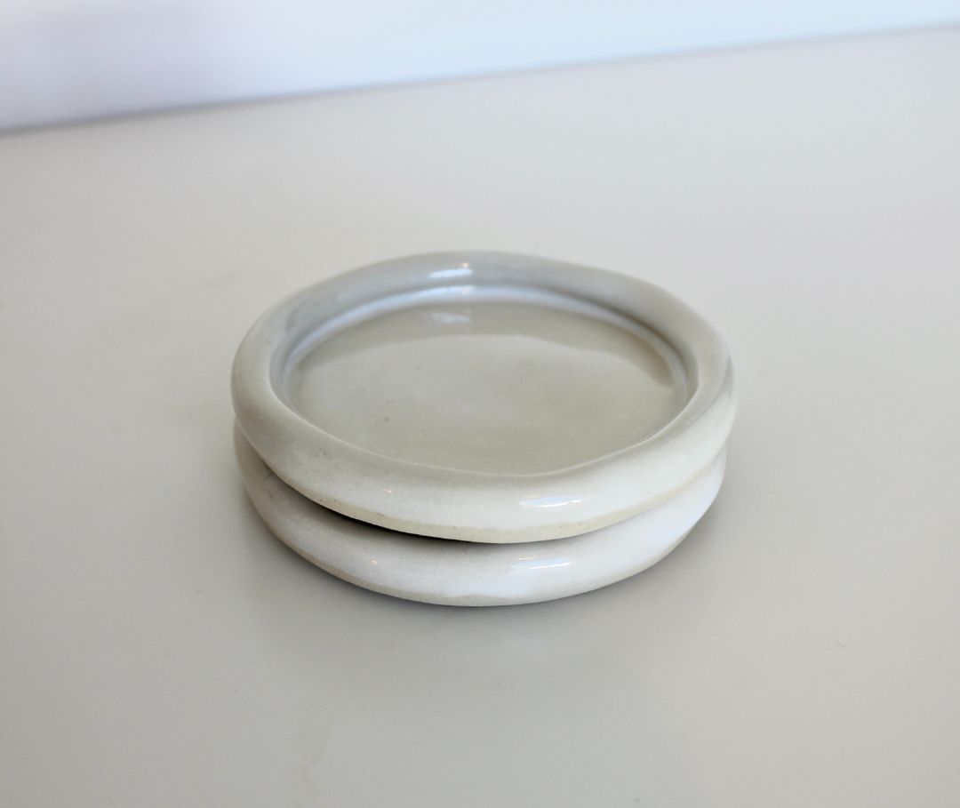 Shared Joy Ceramics Trinket Dish,  White 12cm wide