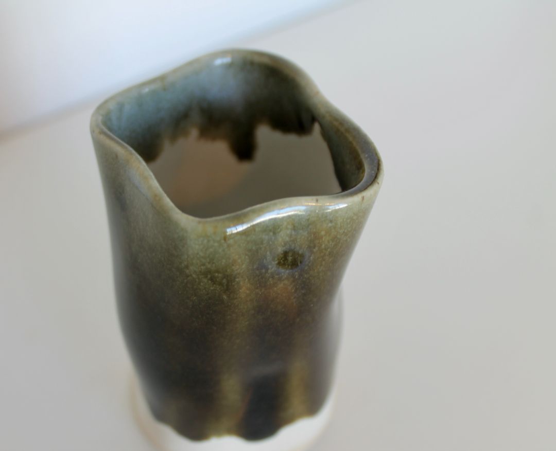 Shared Joy Ceramics Small Seascape Vase,  Brown 10cm high