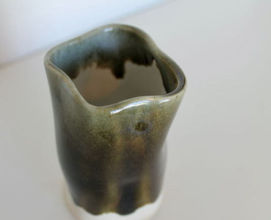 Shared Joy Ceramics Small Seascape Vase,  Brown 10cm high