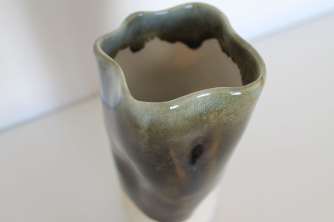 Shared Joy Ceramics Large Seascape Vase,  Brown 21cm high