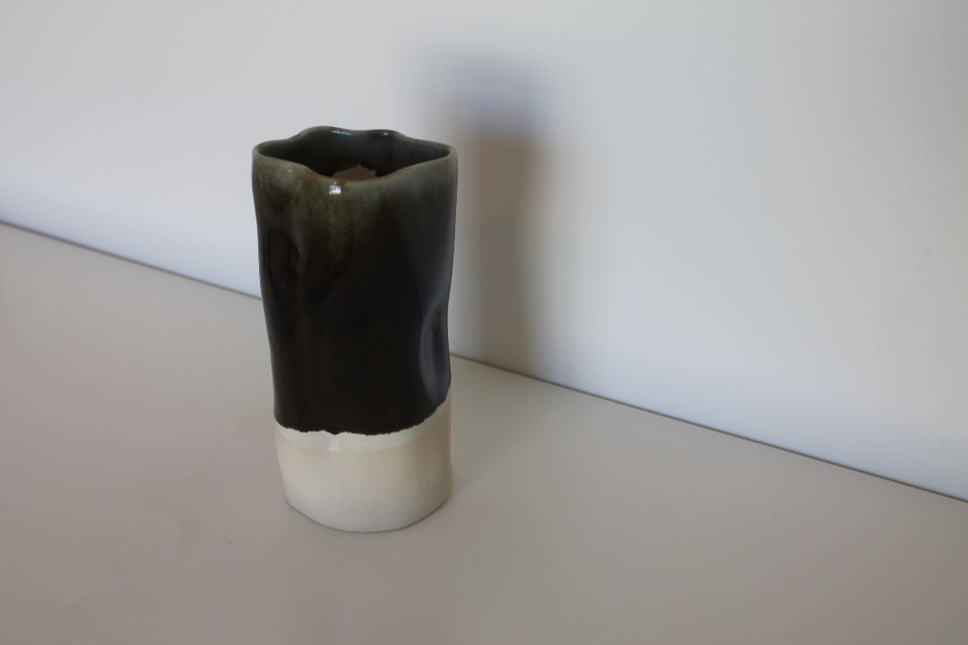 Shared Joy Ceramics Small Seascape Vase,  Brown 10cm high