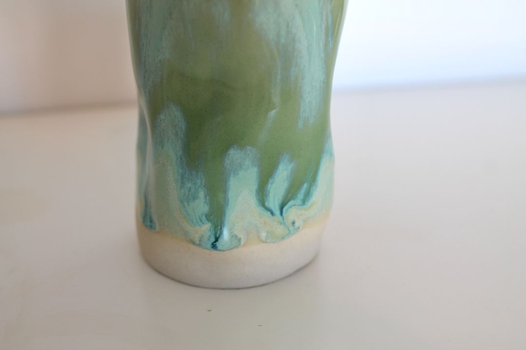 Shared Joy Ceramics Small Seascape Vase,  Turquoise 10cm high