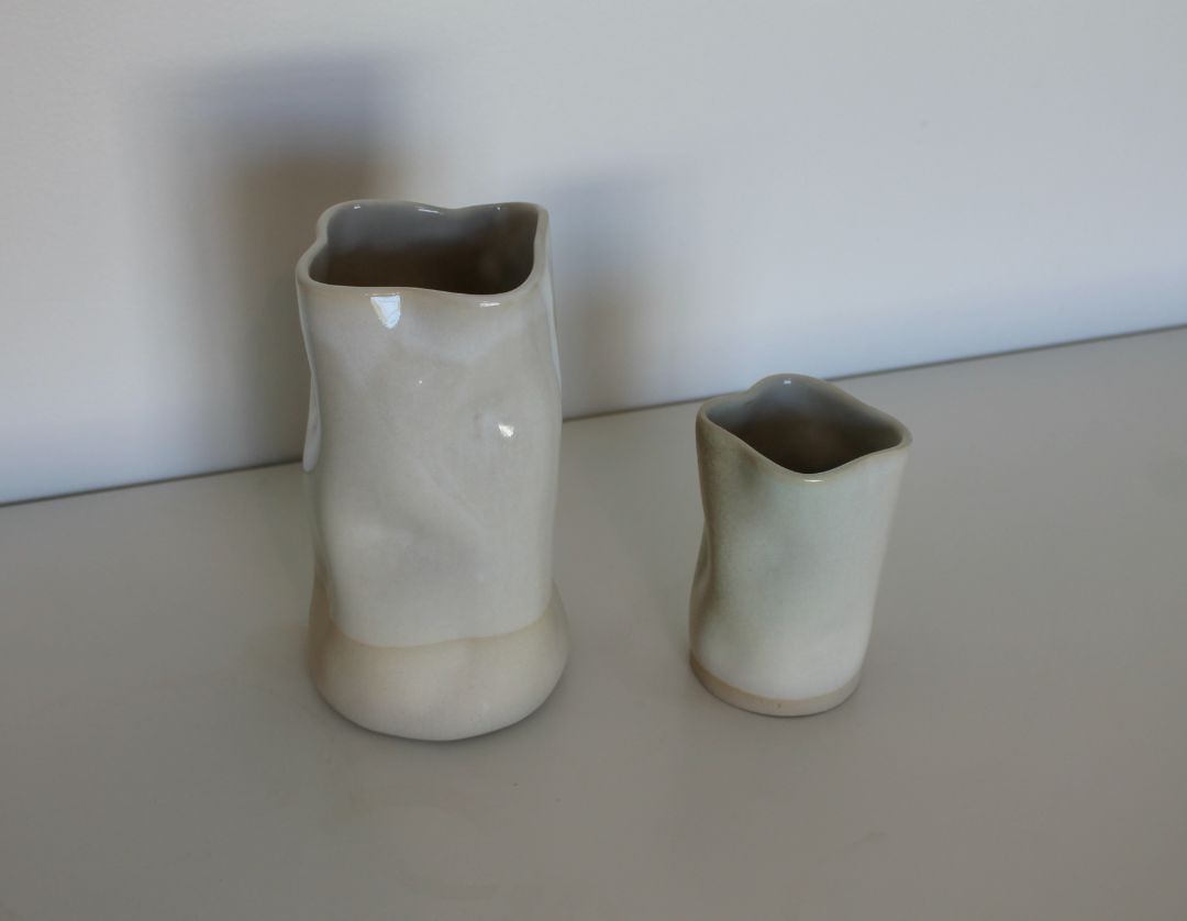 Shared Joy Ceramics Large Seascape Vase,  White 21cm high