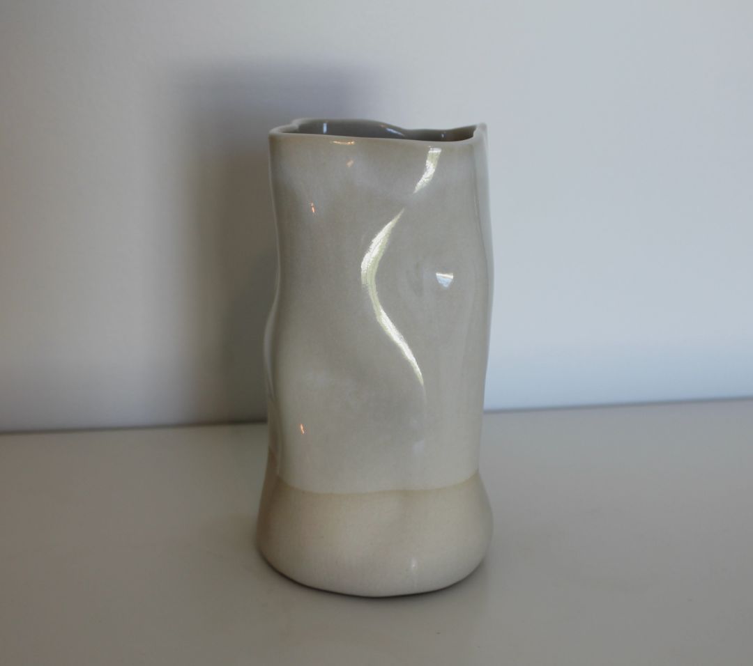 Shared Joy Ceramics Large Seascape Vase,  White 21cm high