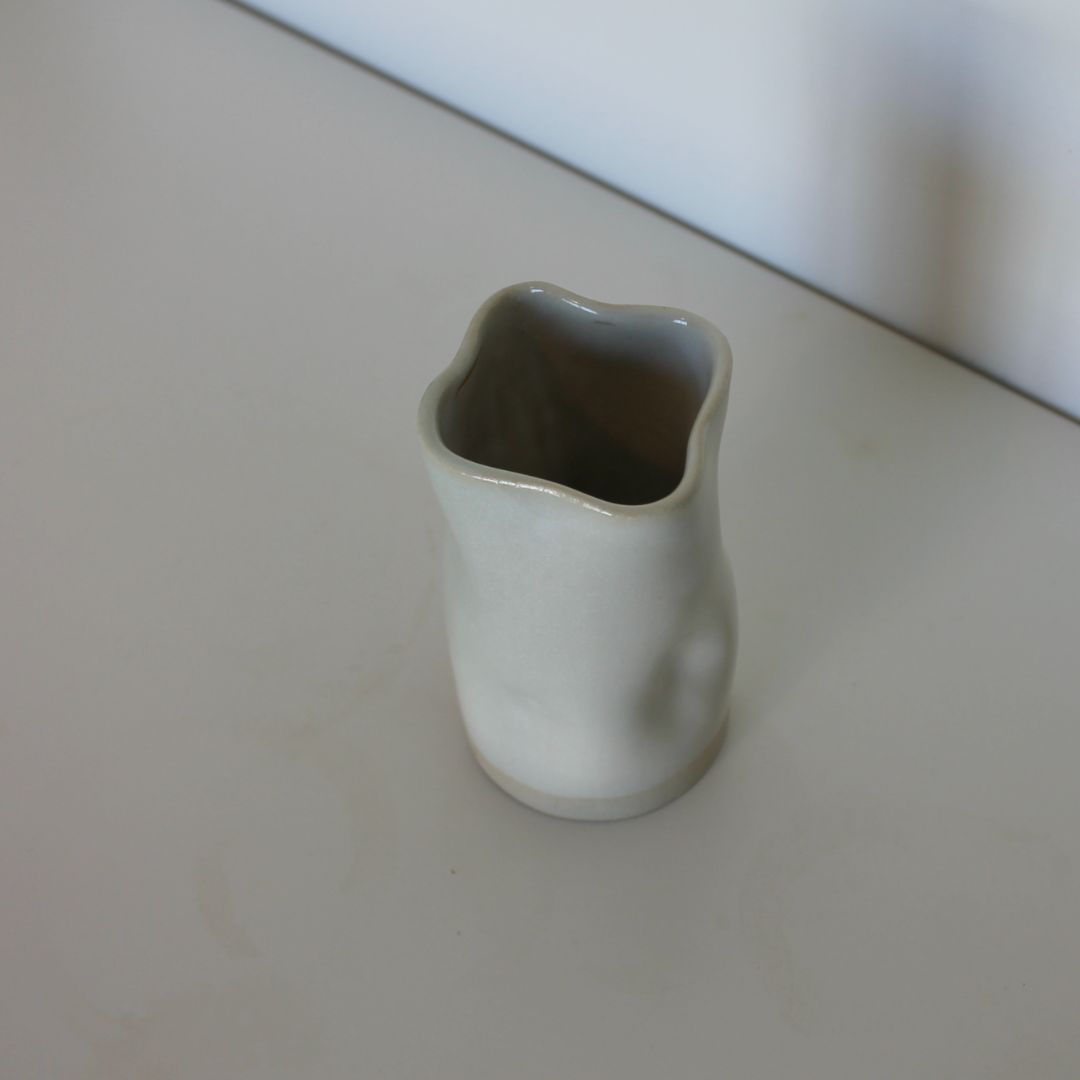 Shared Joy Ceramics Small Seascape Vase,  White 10cm high