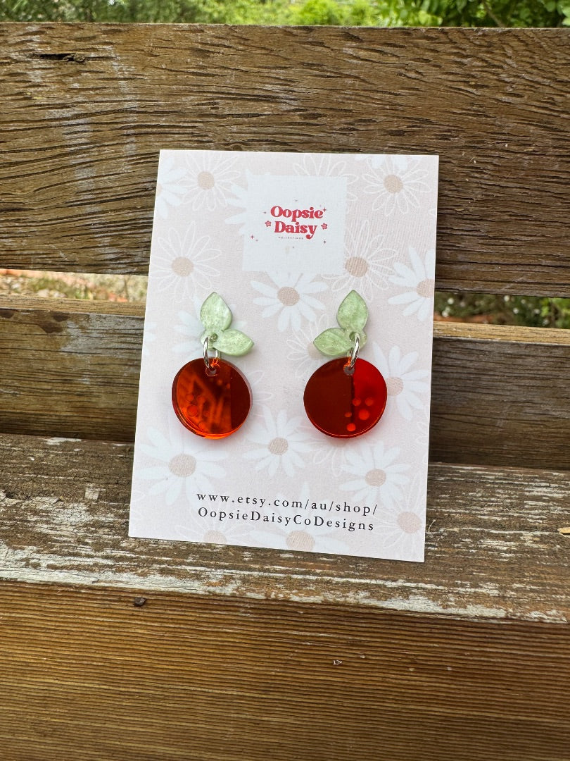 Oopsie Daisy Collections Orange Dangles,  Orange