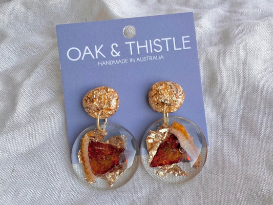 Droplet Earrings | Gold, Pink & White | Oak & Thistle