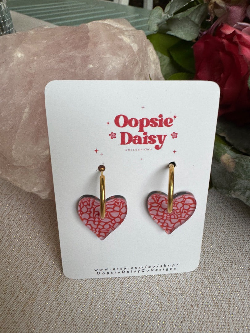 Oopsie Daisy Collections Double sided hearts,  Red