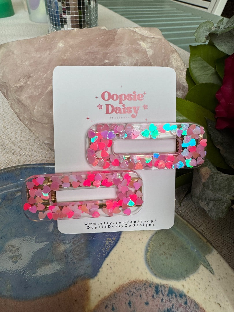 Oopsie Daisy Collections Valentines Day Clips,  Pink