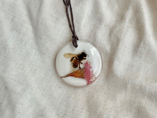 Oak & Thistle Droplet Necklace,  Pink, white