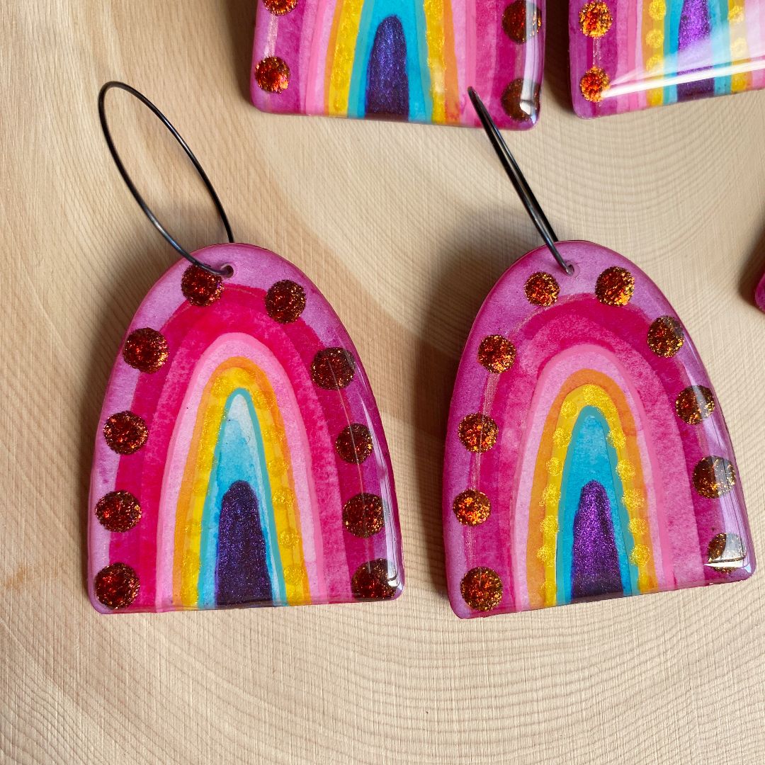 Lacroz & Co. Designs Rainbow Dangle Earrings