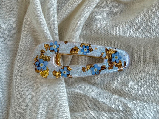 Oak & Thistle Hair Clip,  Blue, gold